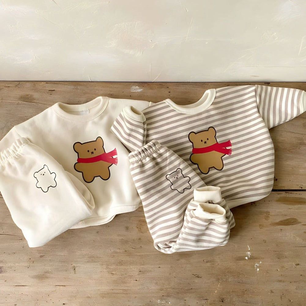 ! Baby & Peuter 2-Delige Bear Set van 100% Biologisch Katoen